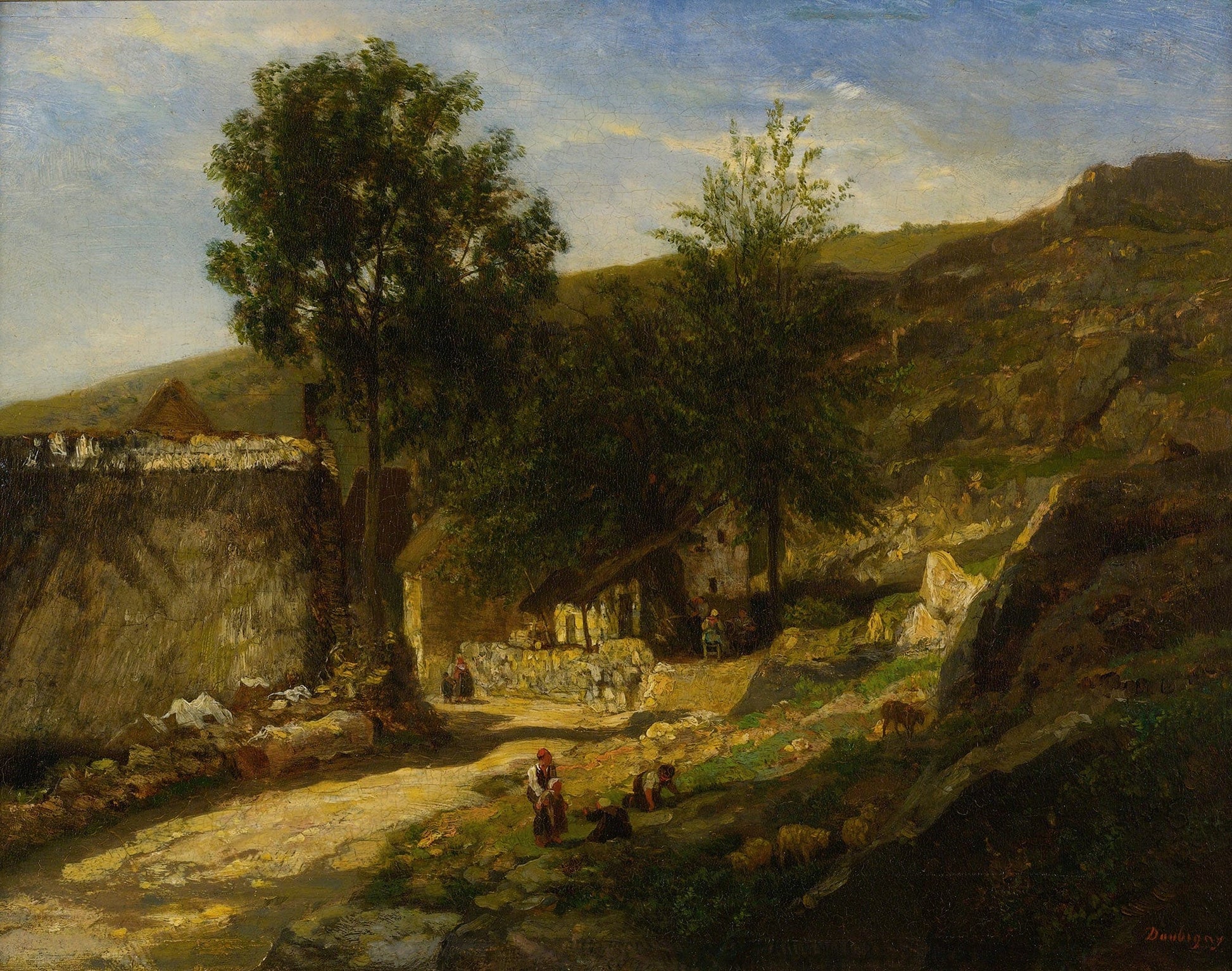 Entrance To The Village by Charles Francois Daubigny
