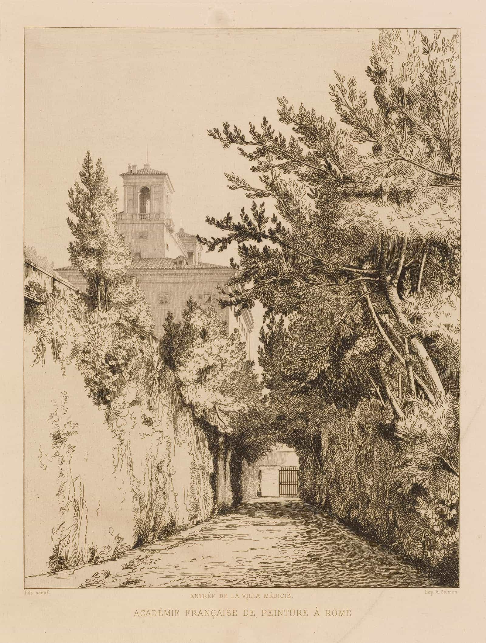Entree De La Villa Medicis Academie Francaise De Peinture A Rome by Isidore Pils