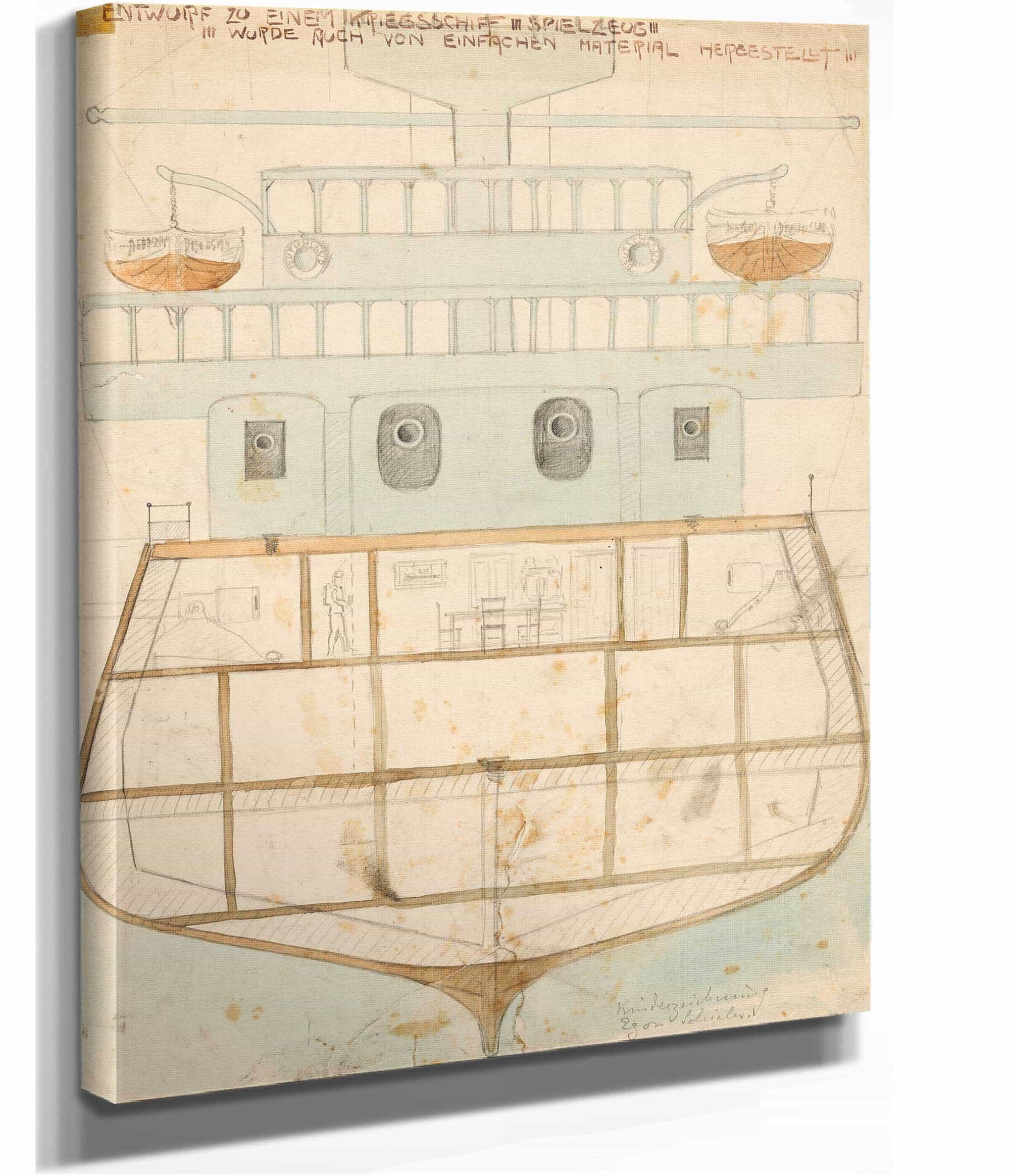 Entwurf Zu Einem Kriegsschiff Spielzeug by Egon Schiele