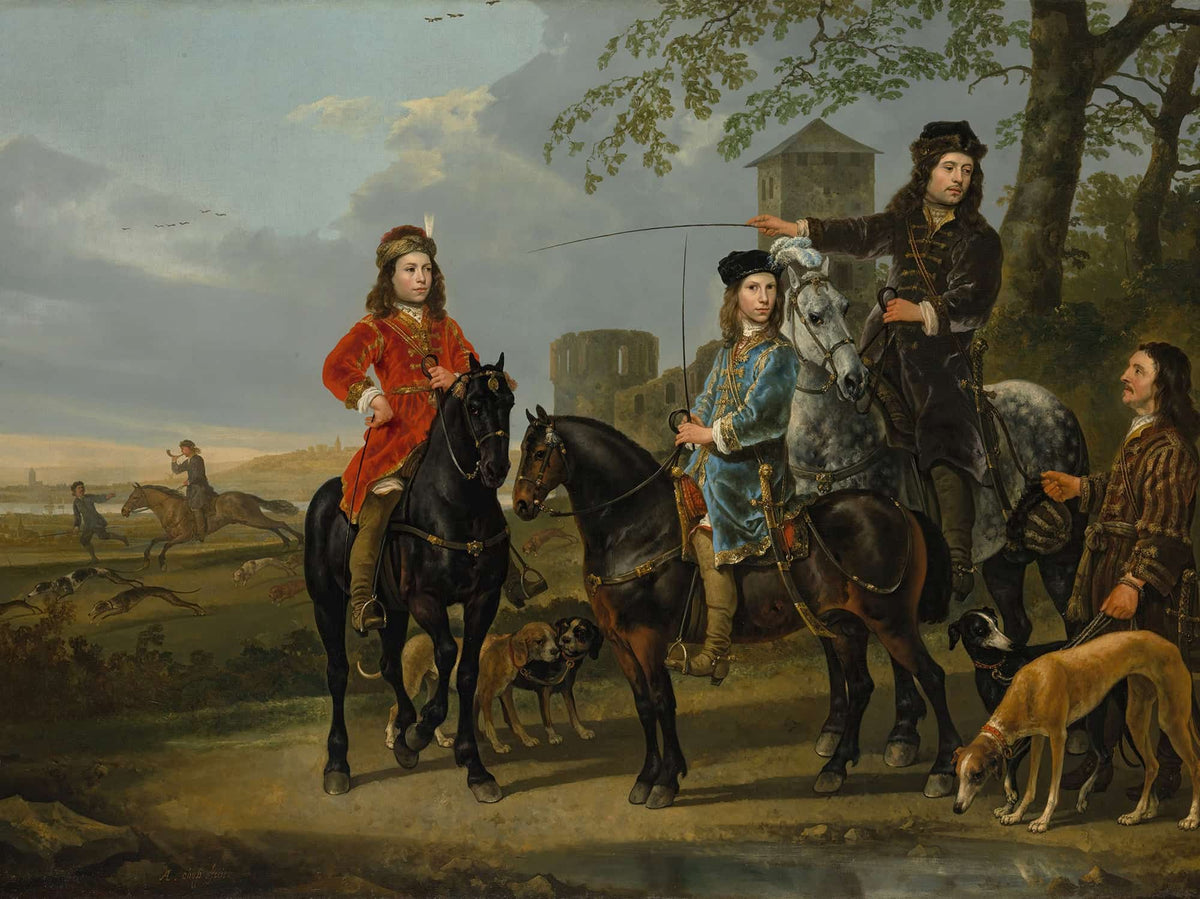 Equestrian Portrait Of Cornelis And Michiel Pompe Van Meerdervoort by Aelbert Cuyp