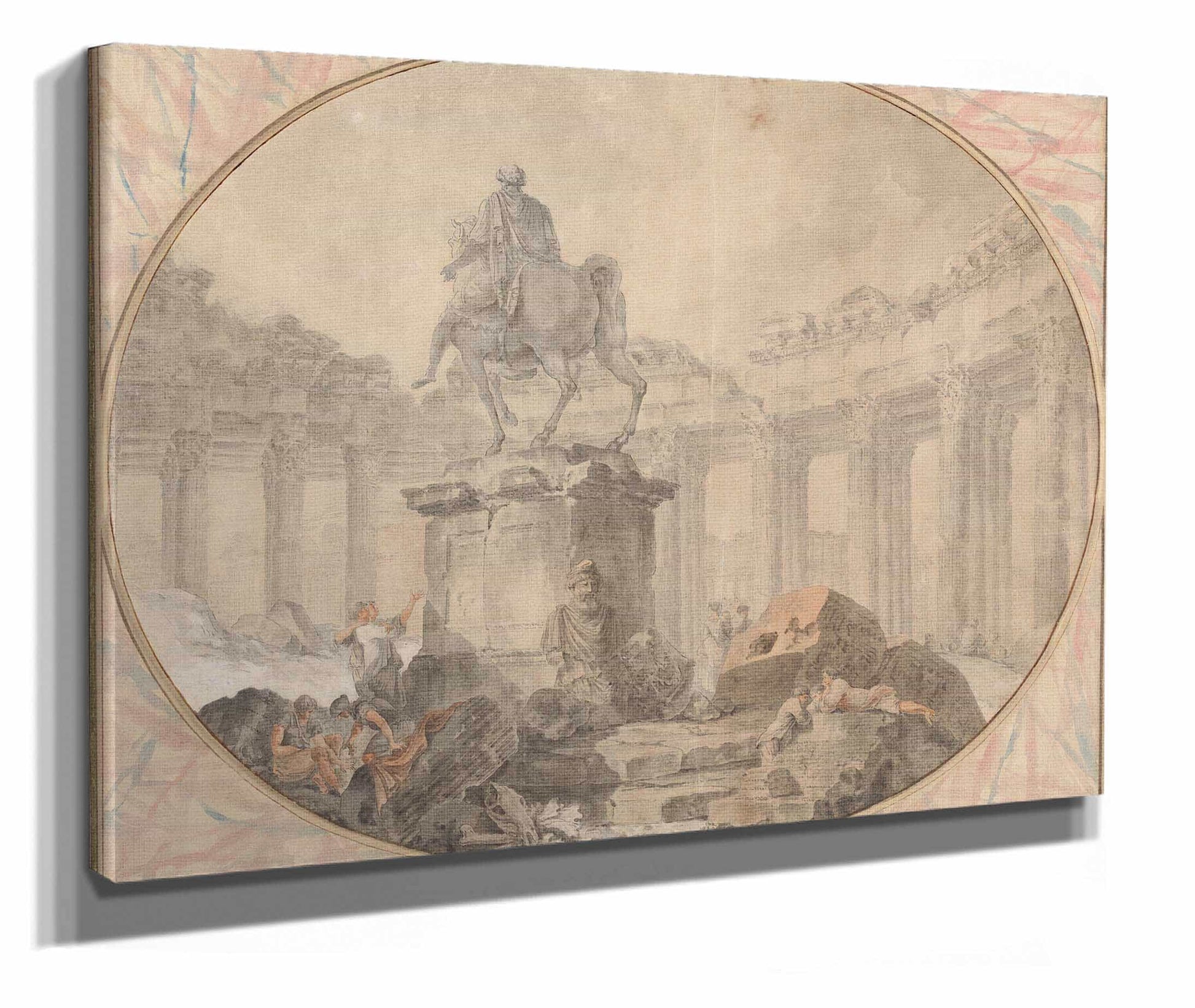 Equestrian Statue Of Marcus Aurelius by Hubert Robert