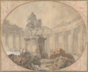 Equestrian Statue Of Marcus Aurelius by Hubert Robert