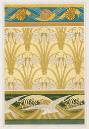 Escargots Bordure Libellule Et Roseaux Papier Peint Mouettes Bordure by Maurice Pillard Verneuil