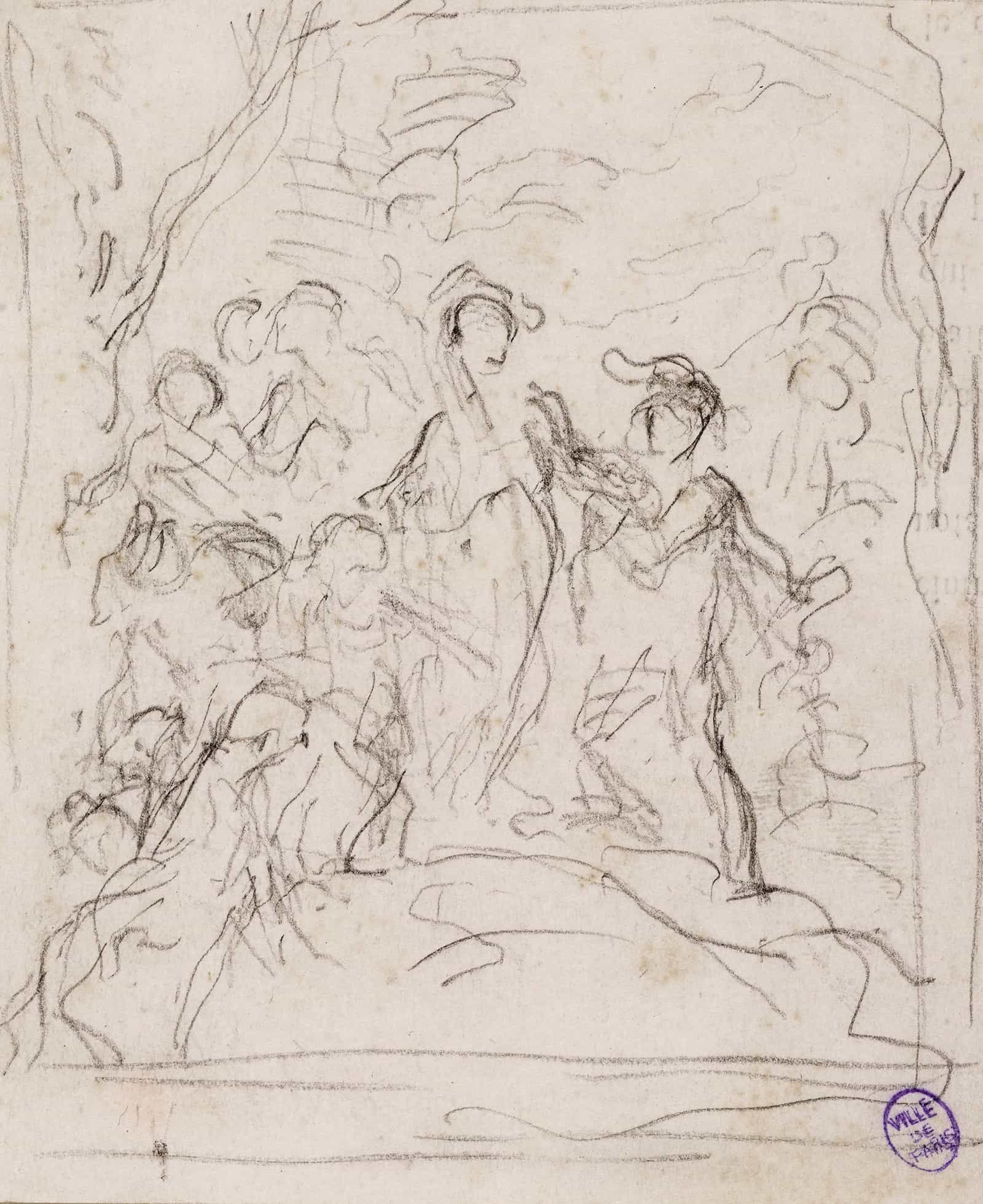 Esquisse Dun Groupe De Personnages Dans Une Foret by Narcisse Virgile Diaz De La Pena