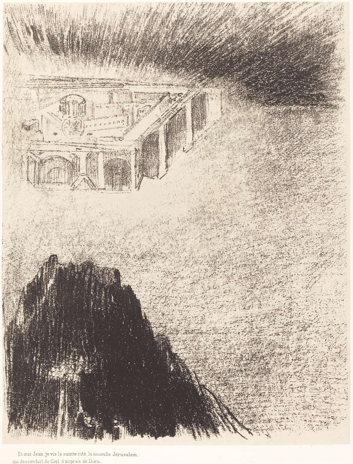 Et Moi Jean Je Vis La Sainte Cite La Nouvelle Jerusalem Qui Descendait Du Ciel Daupres De Dieu by Odilon Redon