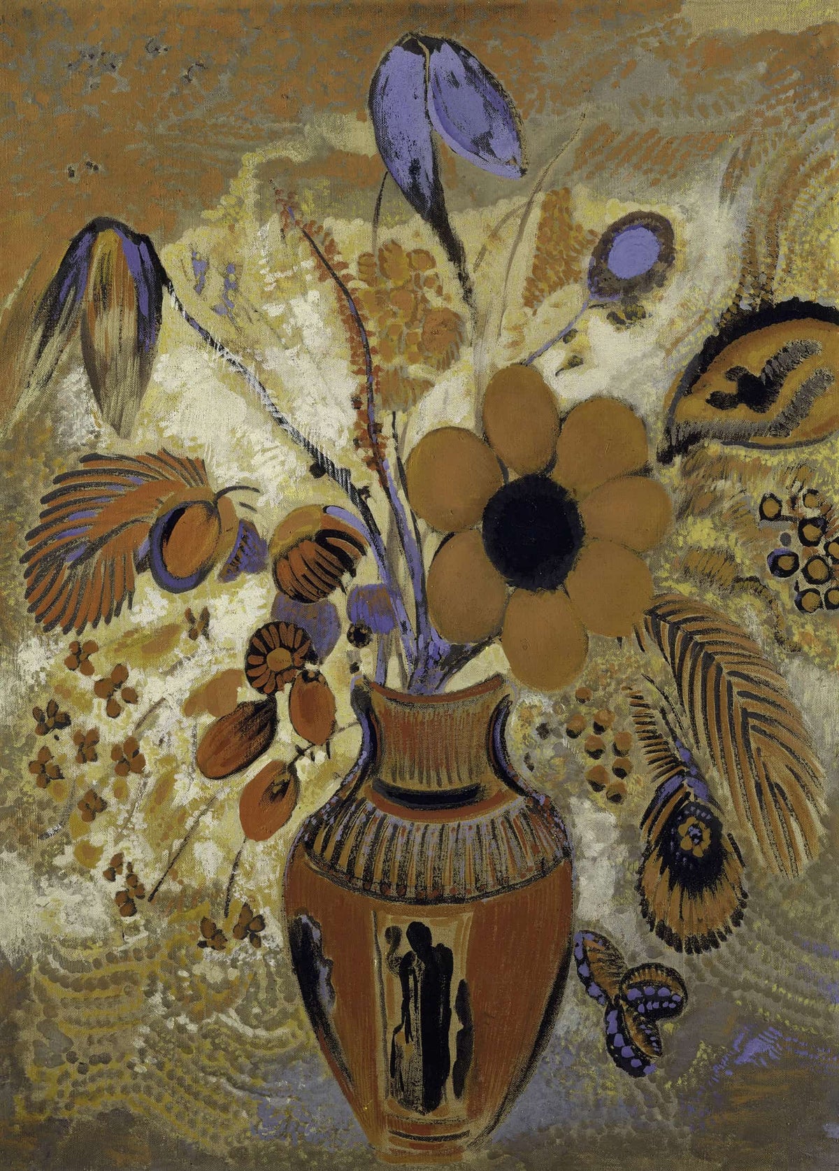 Etruscan Vase With Flowers   by Odilon Redon