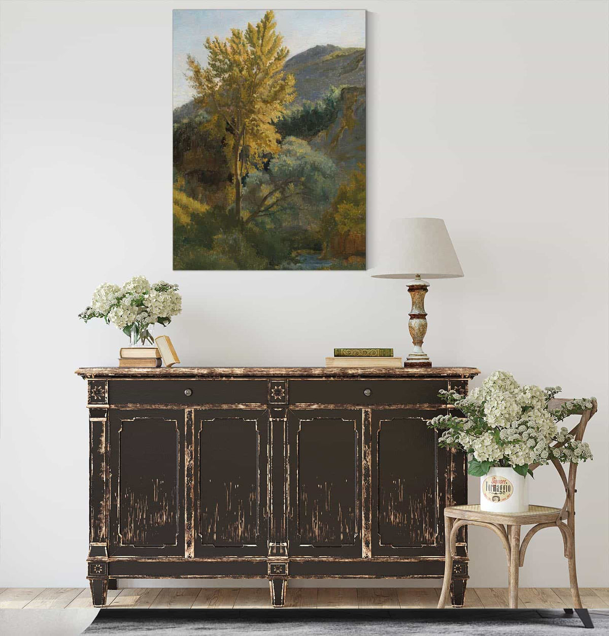 Etude Darbre Pres Dun Torrent En Italie by Jean Baptiste Camille Corot