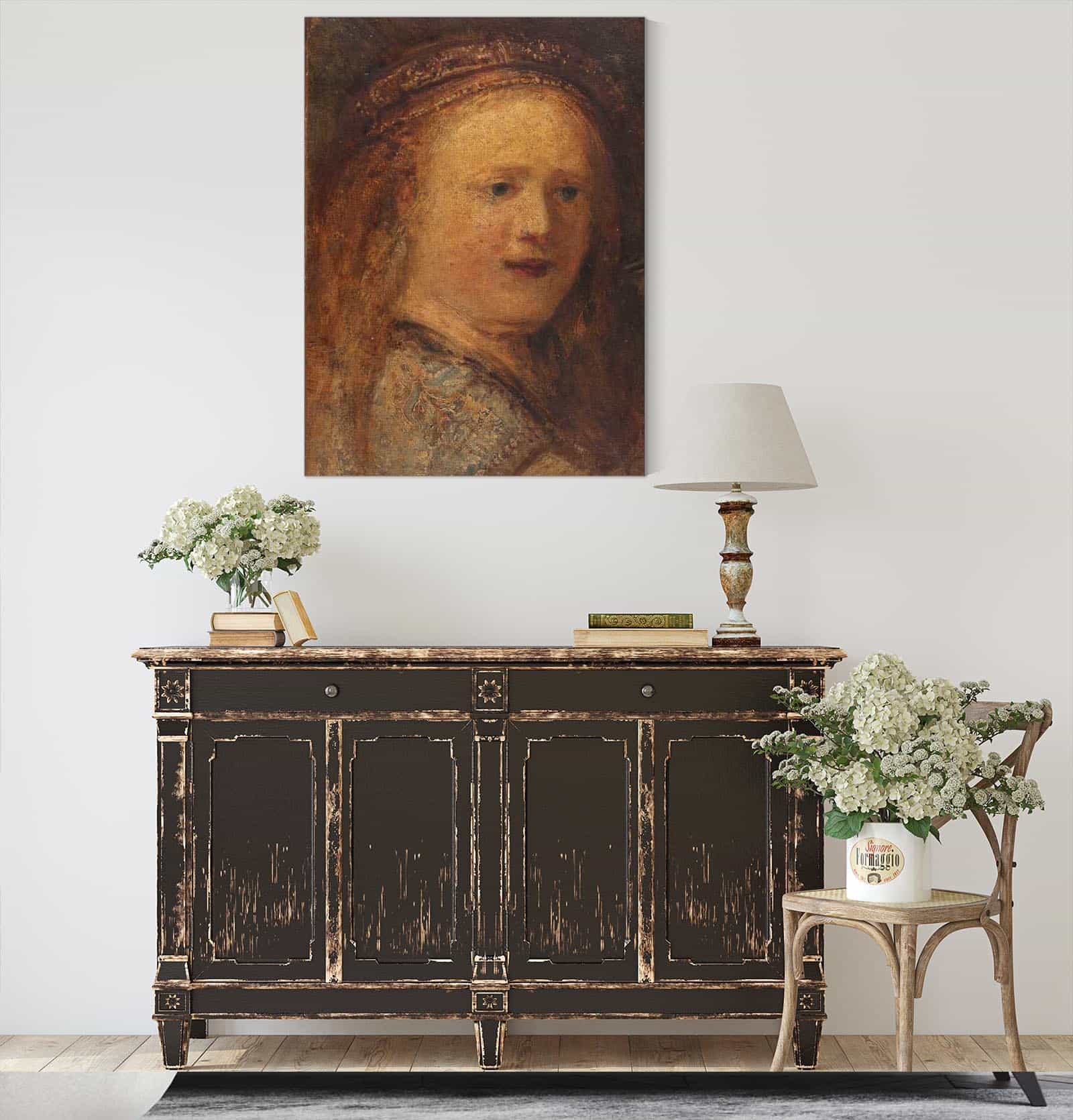 Etude De Femme Copie Dapres Rembrandt by Felix Ziem