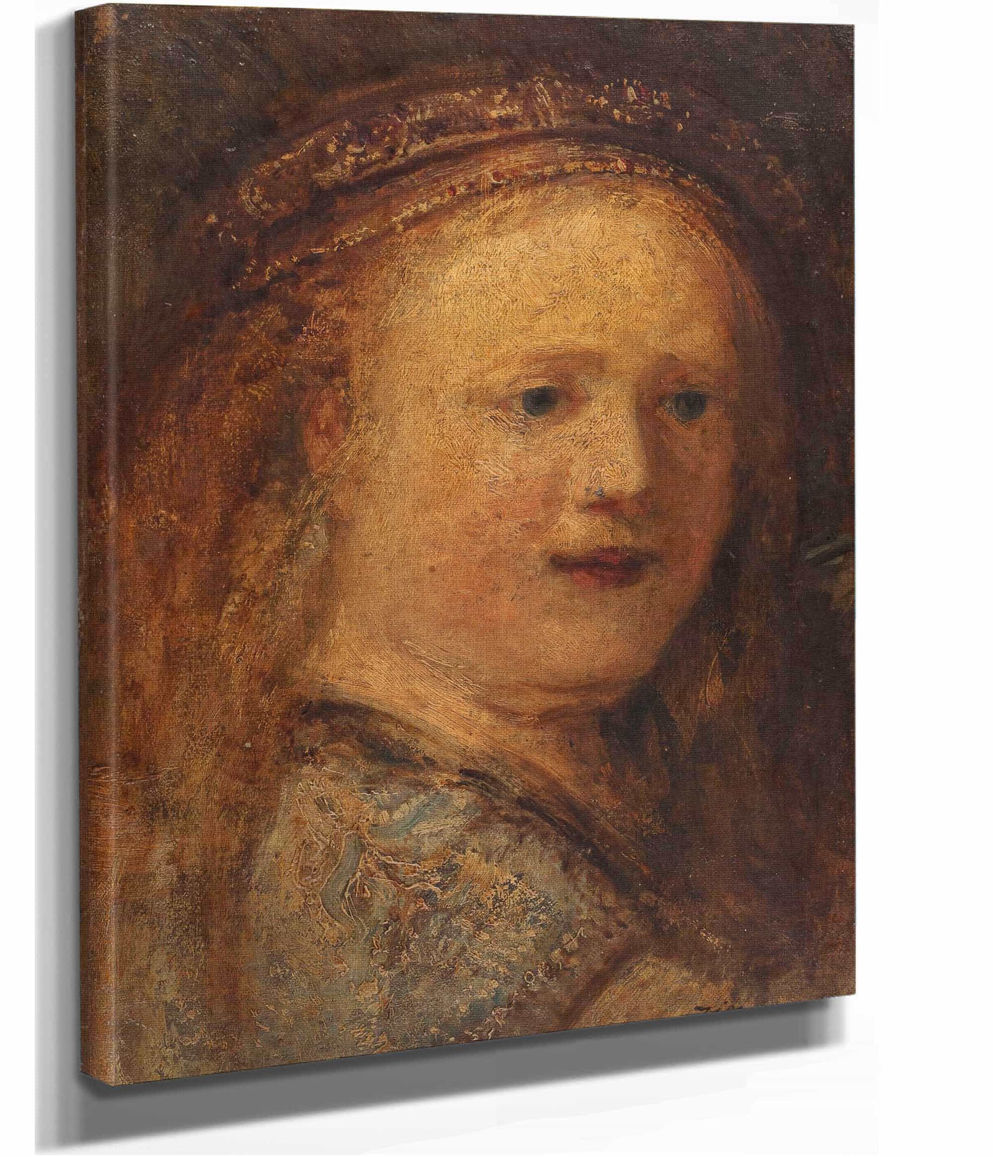 Etude De Femme Copie Dapres Rembrandt by Felix Ziem