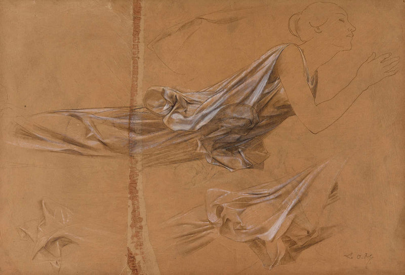 Etude De Femme Drapee Et Etude De La Draperie by Luc Olivier Merson