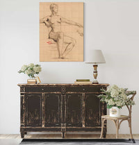 Etude De Jeune Femme Nue Assise Pointant Lindex Gauche Vers Lavant by Henri Leopold Levy