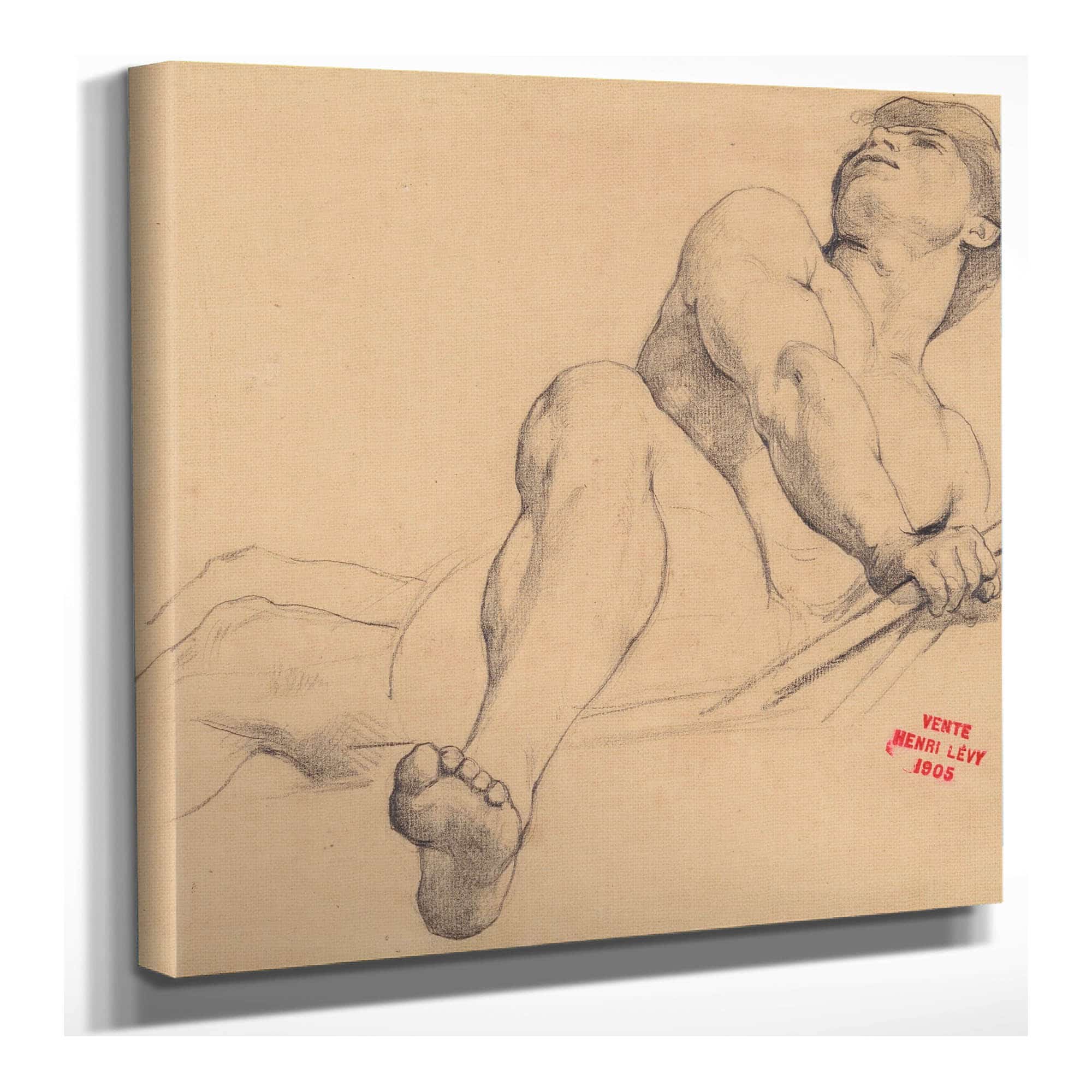 Etude De Jeune Homme Allonge Le Pied Gauche En Avant by Henri Leopold Levy