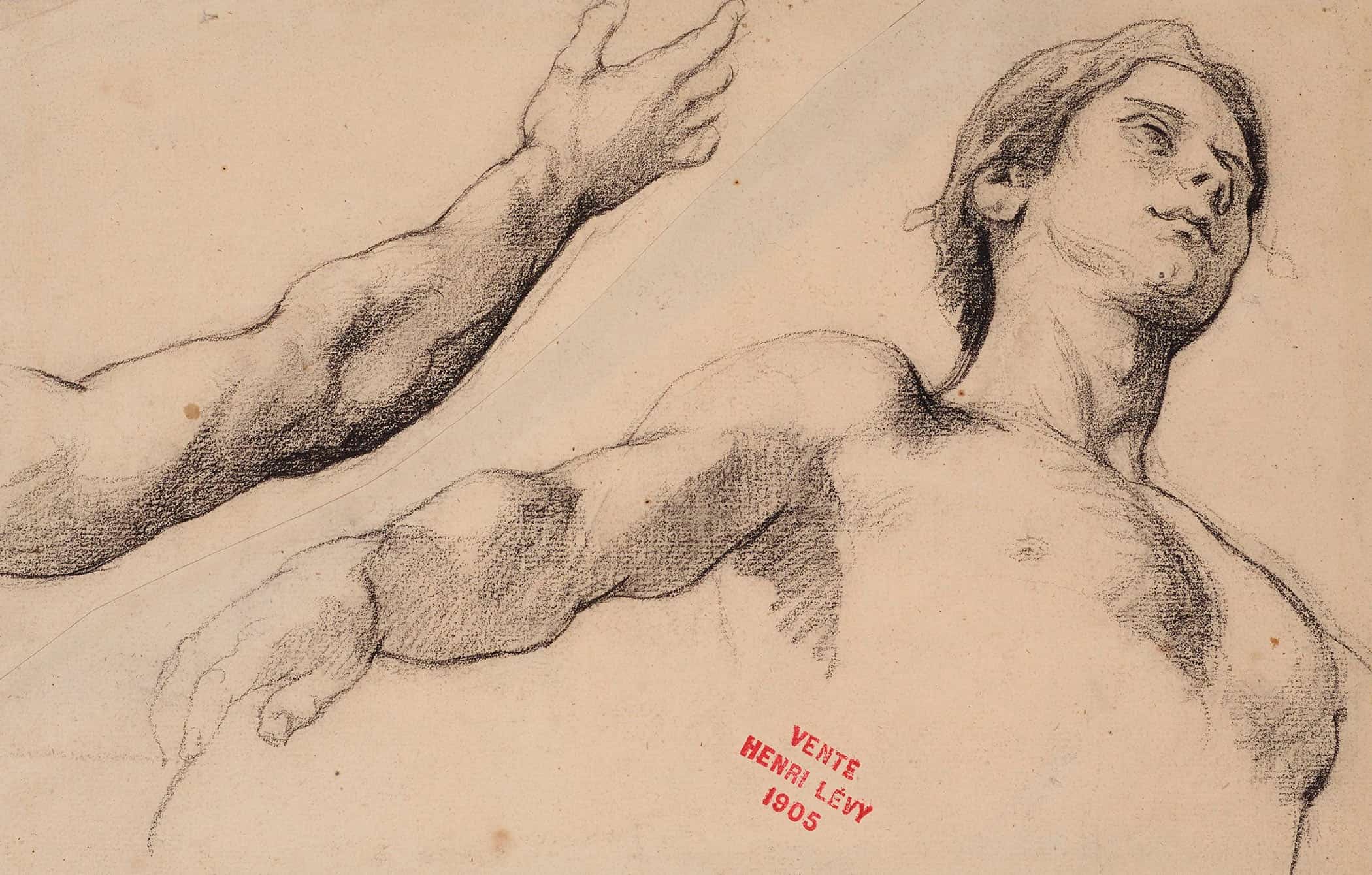 Etude De Jeune Homme En Buste Et Etude Dun Bras by Henri Leopold Levy