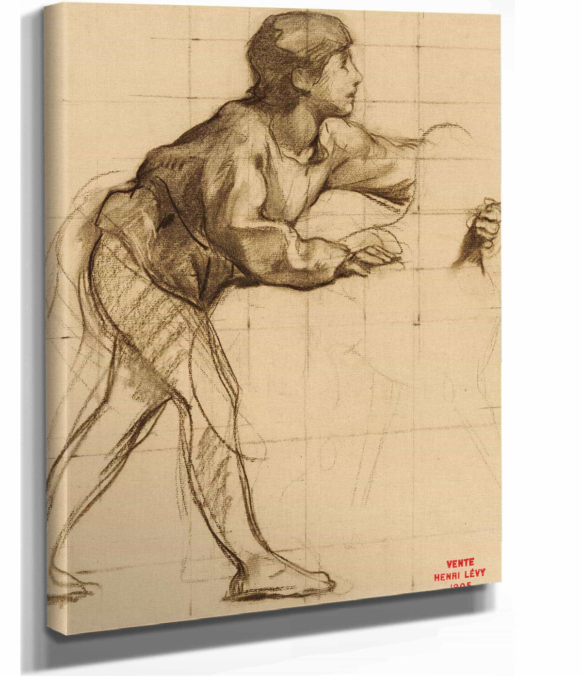 Etude De Jeune Homme Entourant Un Animal by Henri Leopold Levy