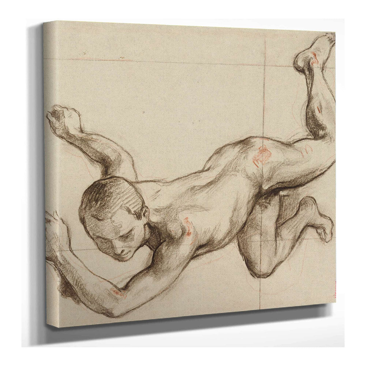 Etude De Jeune Homme Nu Contorsionne by Henri Leopold Levy