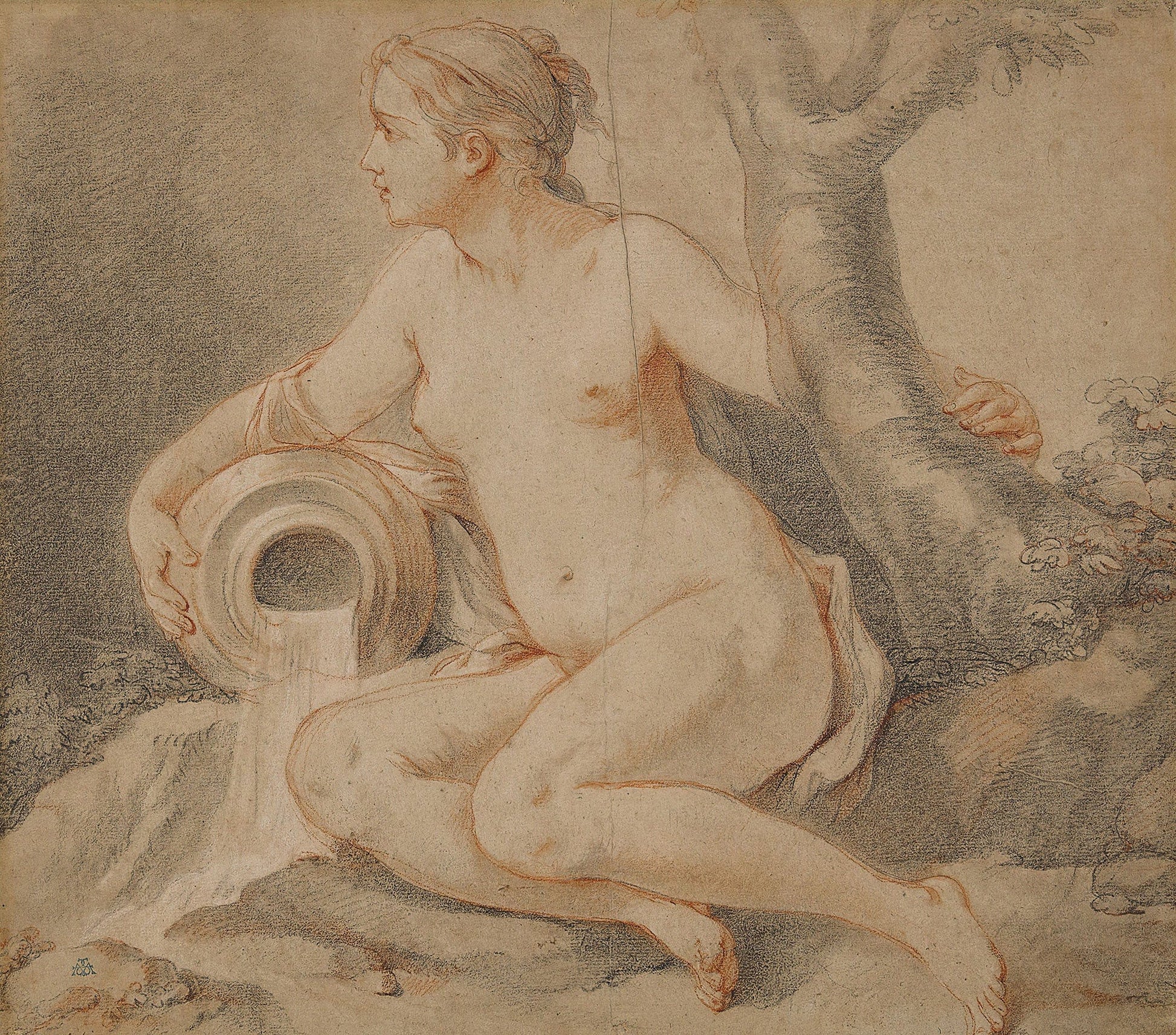 Etude De Nymphe by Charles Joseph Natoire