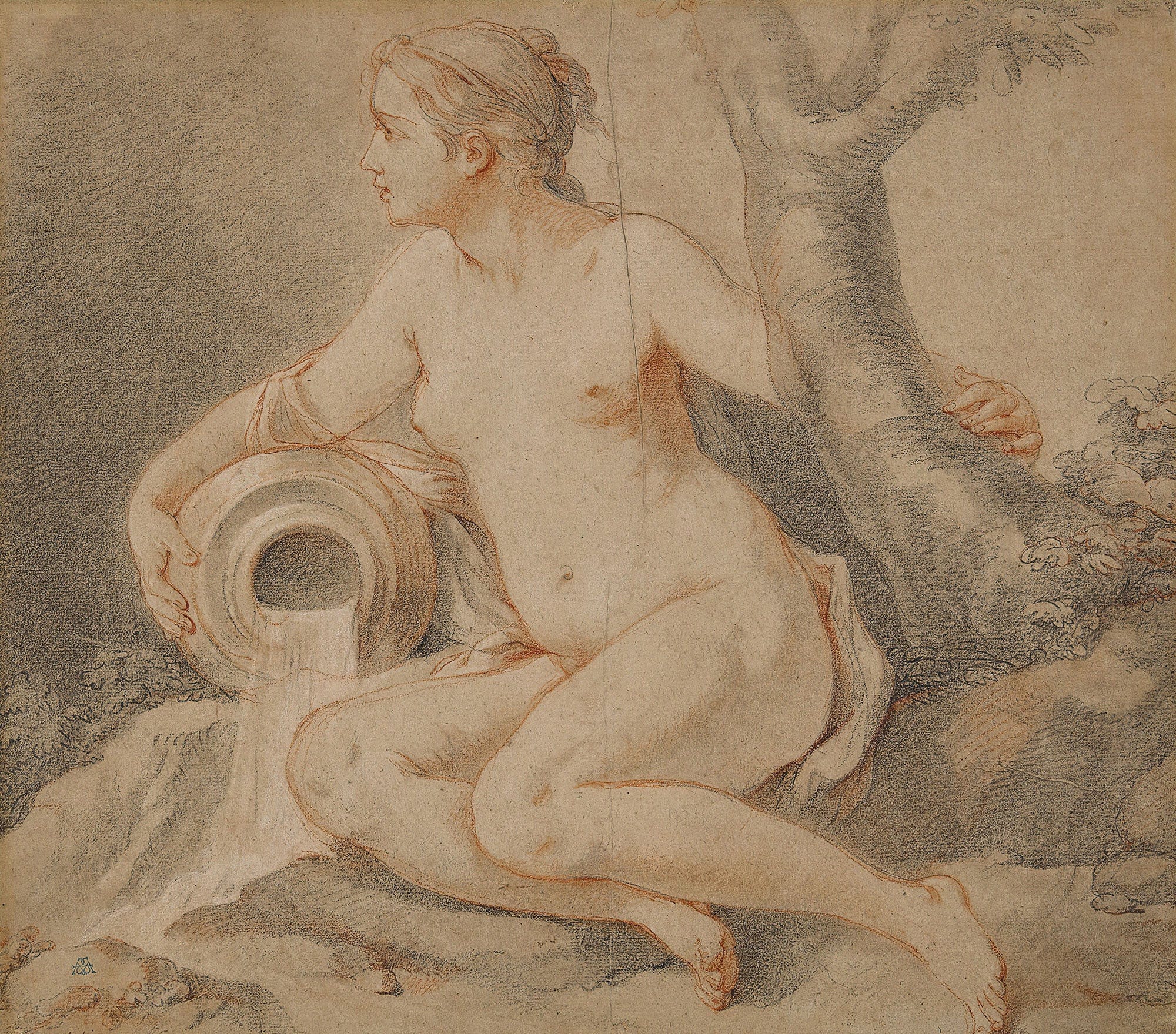 Etude De Nymphe by Charles Joseph Natoire
