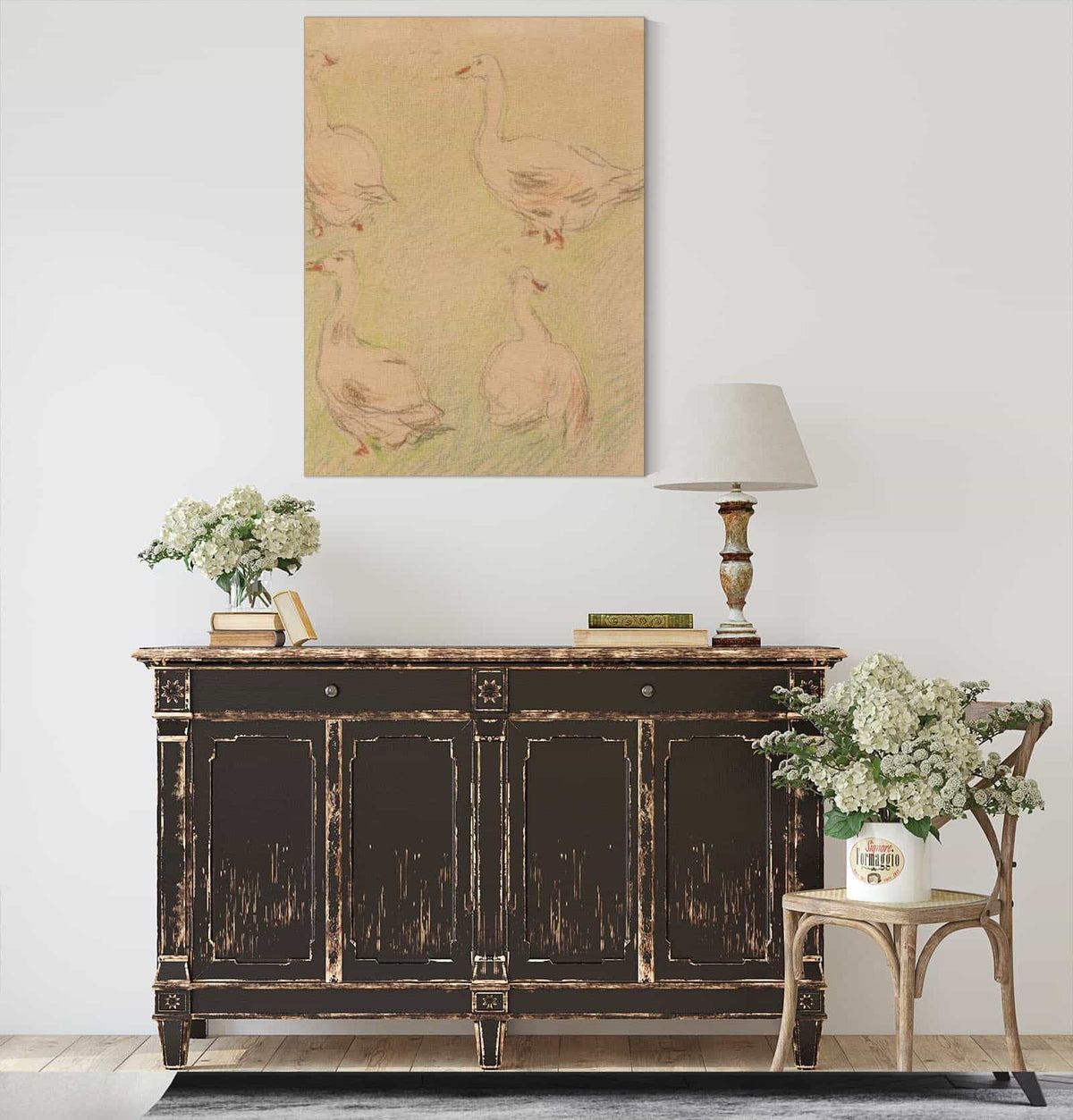 Etude De Quatre Oies by Alfred Sisley