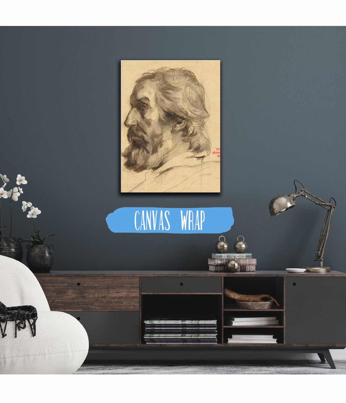 Etude De Tete Dhomme De Profil by Henri Leopold Levy