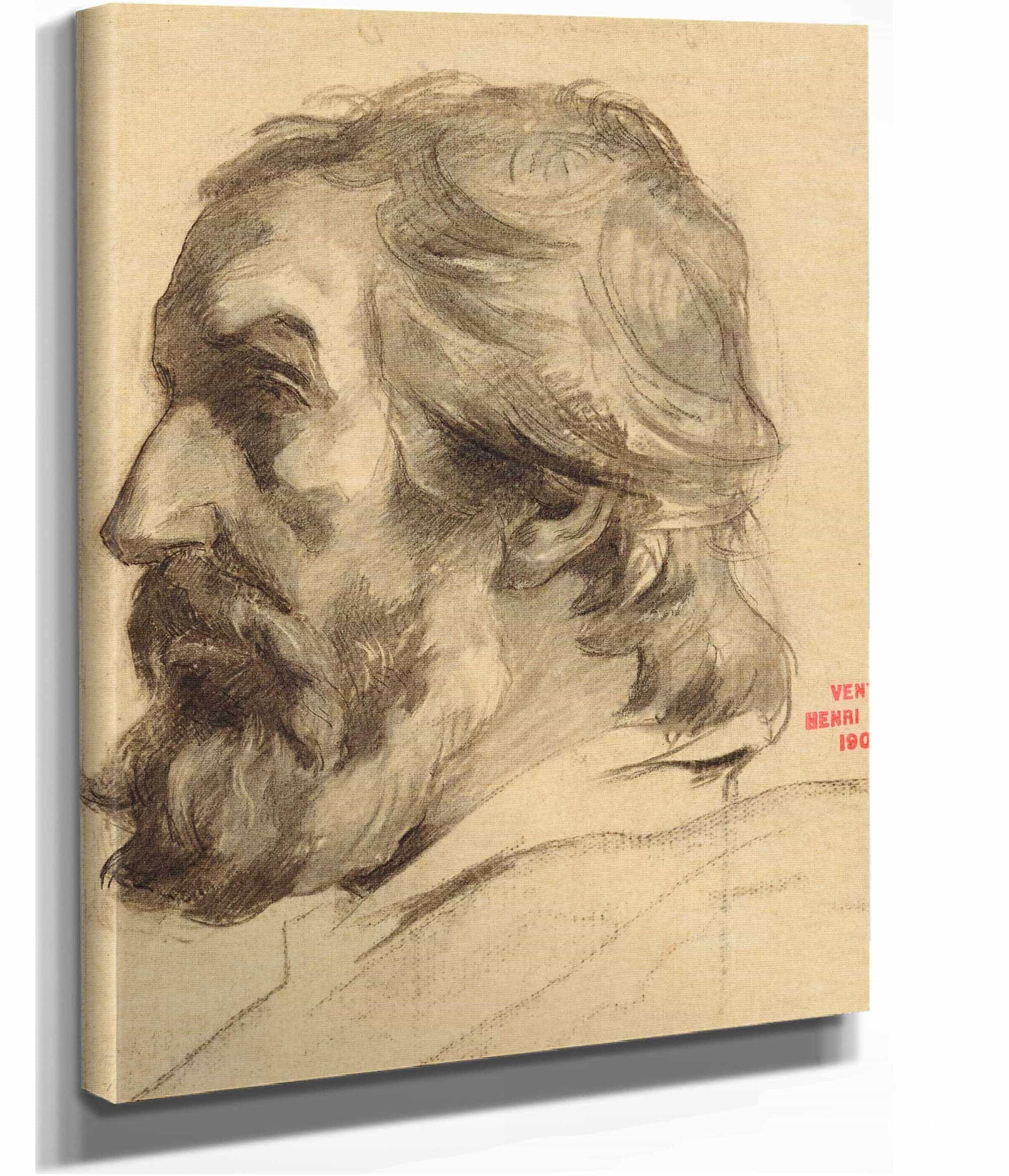 Etude De Tete Dhomme De Profil by Henri Leopold Levy