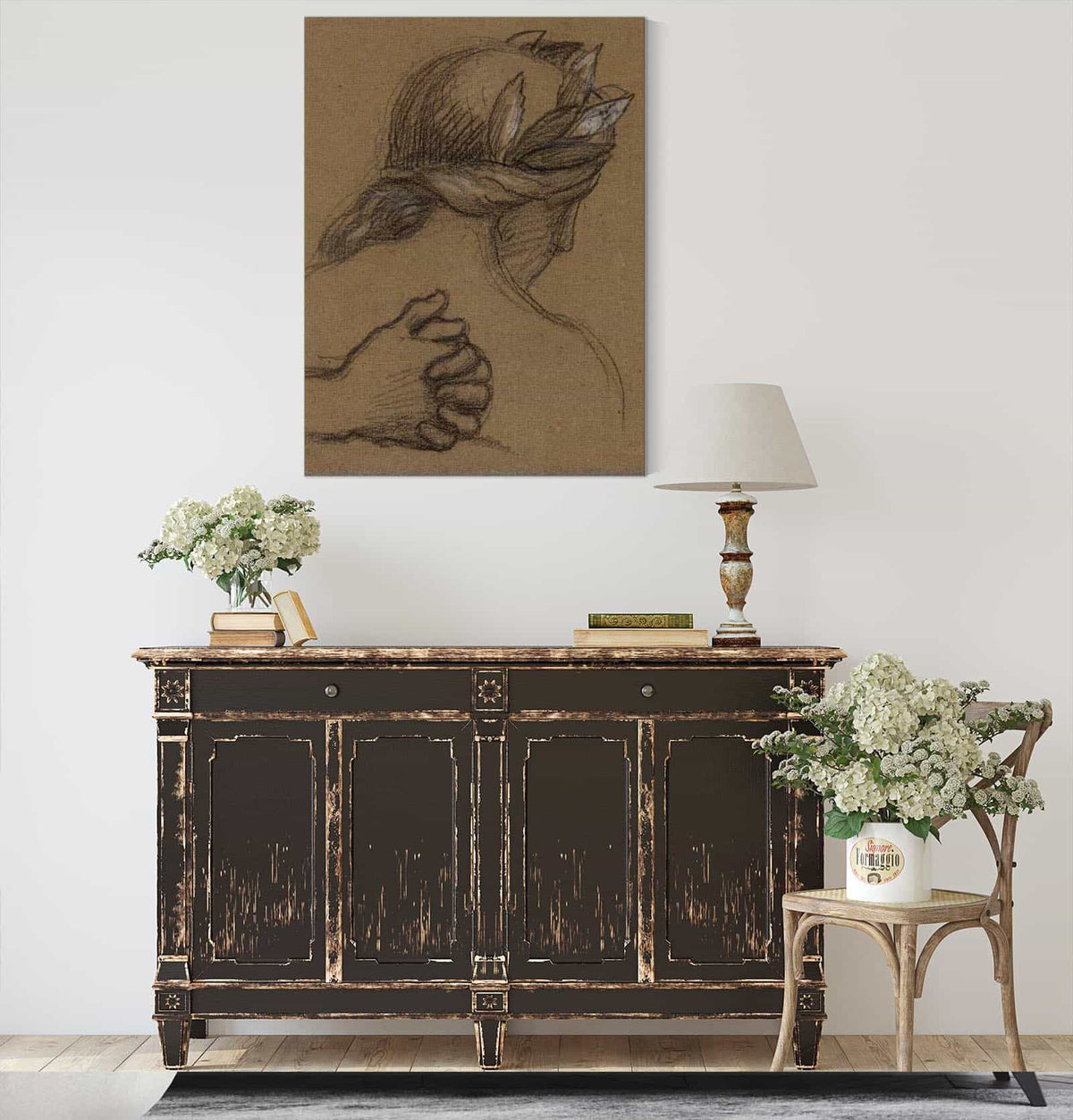 Etude De Tete Et De Mains by Pierre Puvis De Chavannes