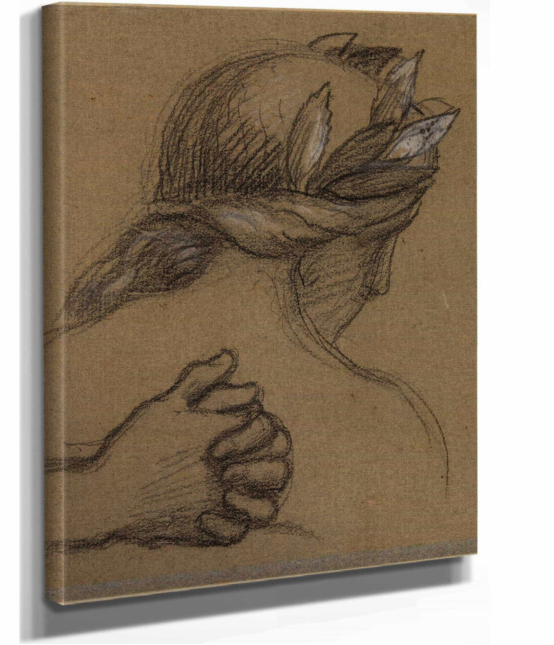 Etude De Tete Et De Mains by Pierre Puvis De Chavannes