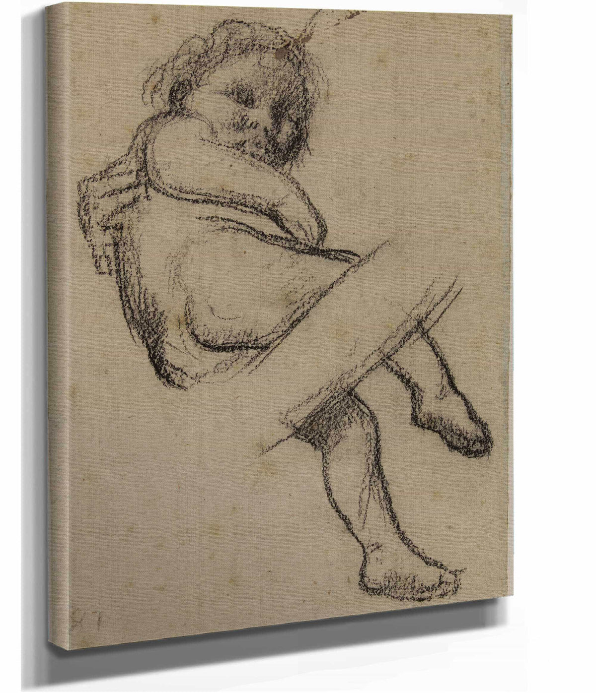 Etude Denfant Pour Lenfance De Sainte Genevieve by Pierre Puvis De Chavannes