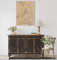 Etude Dhomme Agenouille by Jean Baptiste Camille Corot