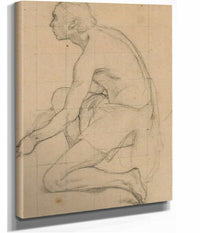 Etude Dhomme Agenouille by Jean Baptiste Camille Corot