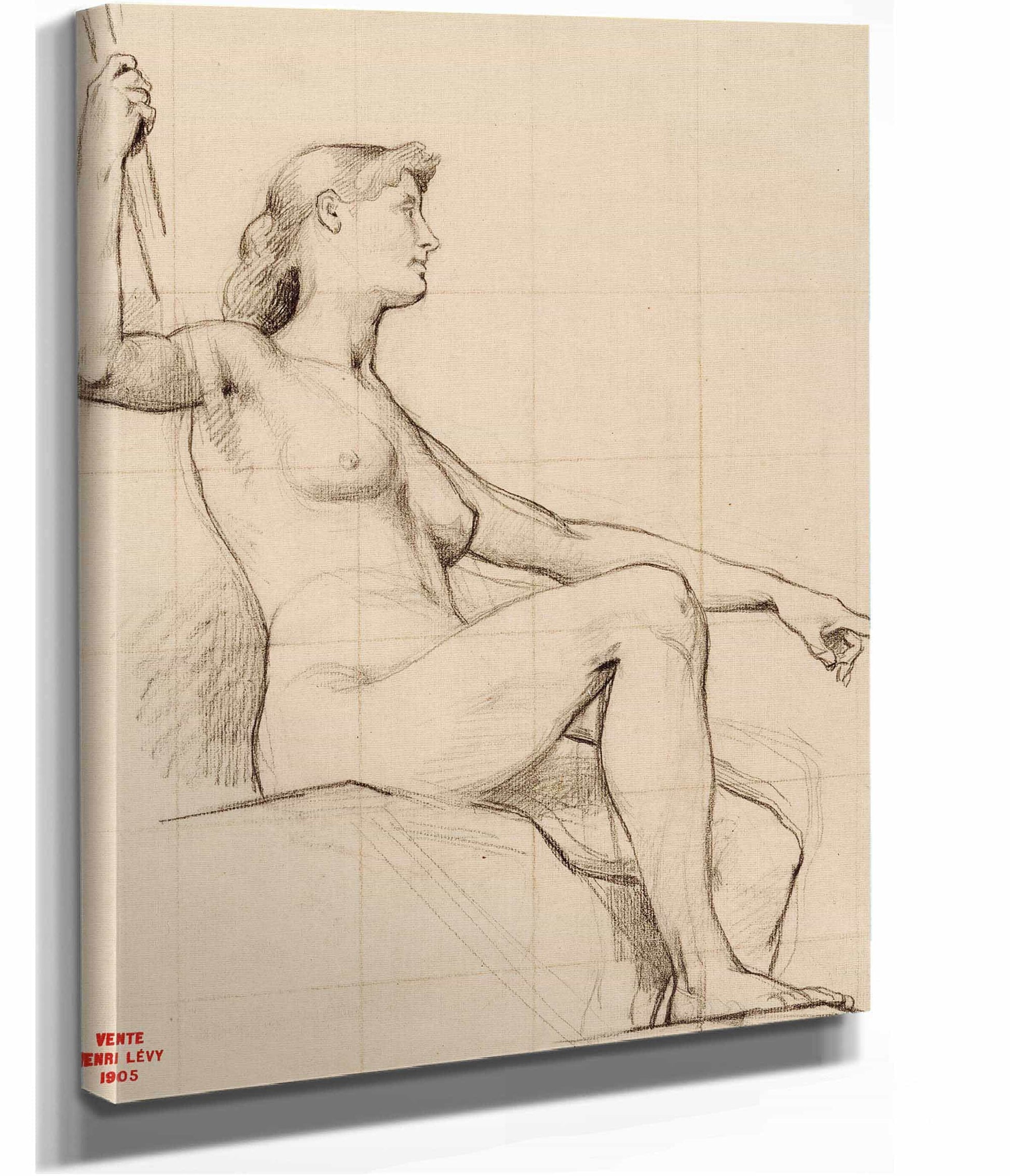 Etude Dune Femme Nue Assise by Henri Leopold Levy