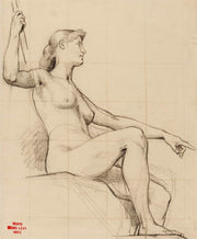 Etude Dune Femme Nue Assise by Henri Leopold Levy