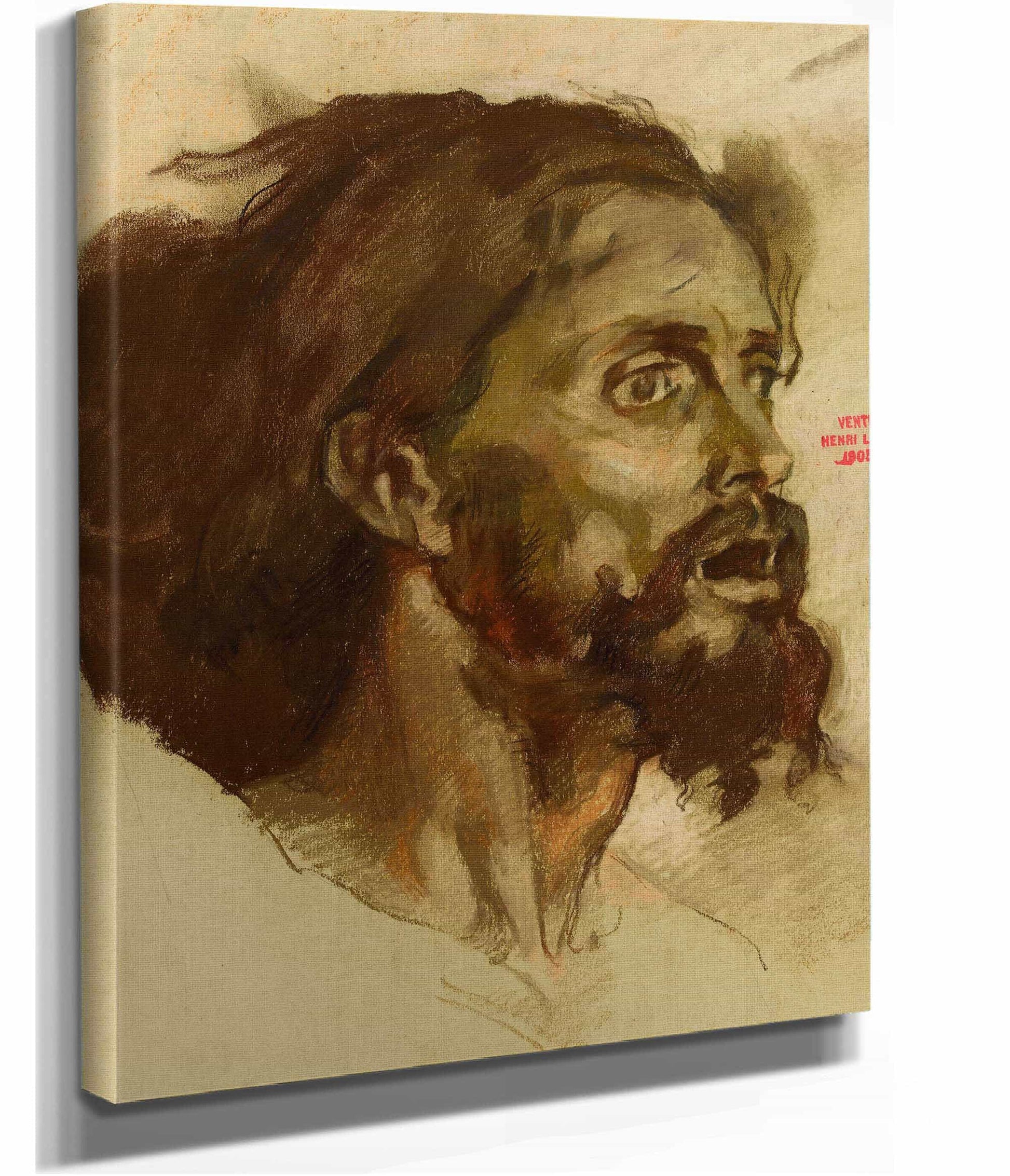 Etude Pour Un Visage Dhomme Barbu by Henri Leopold Levy