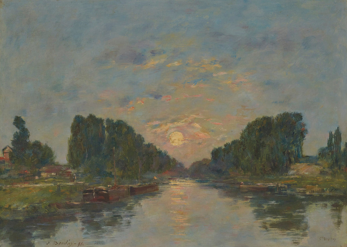 Saint Valery Sur Somme Effet De Lune Sur Le Canal by Eugene Boudin ...