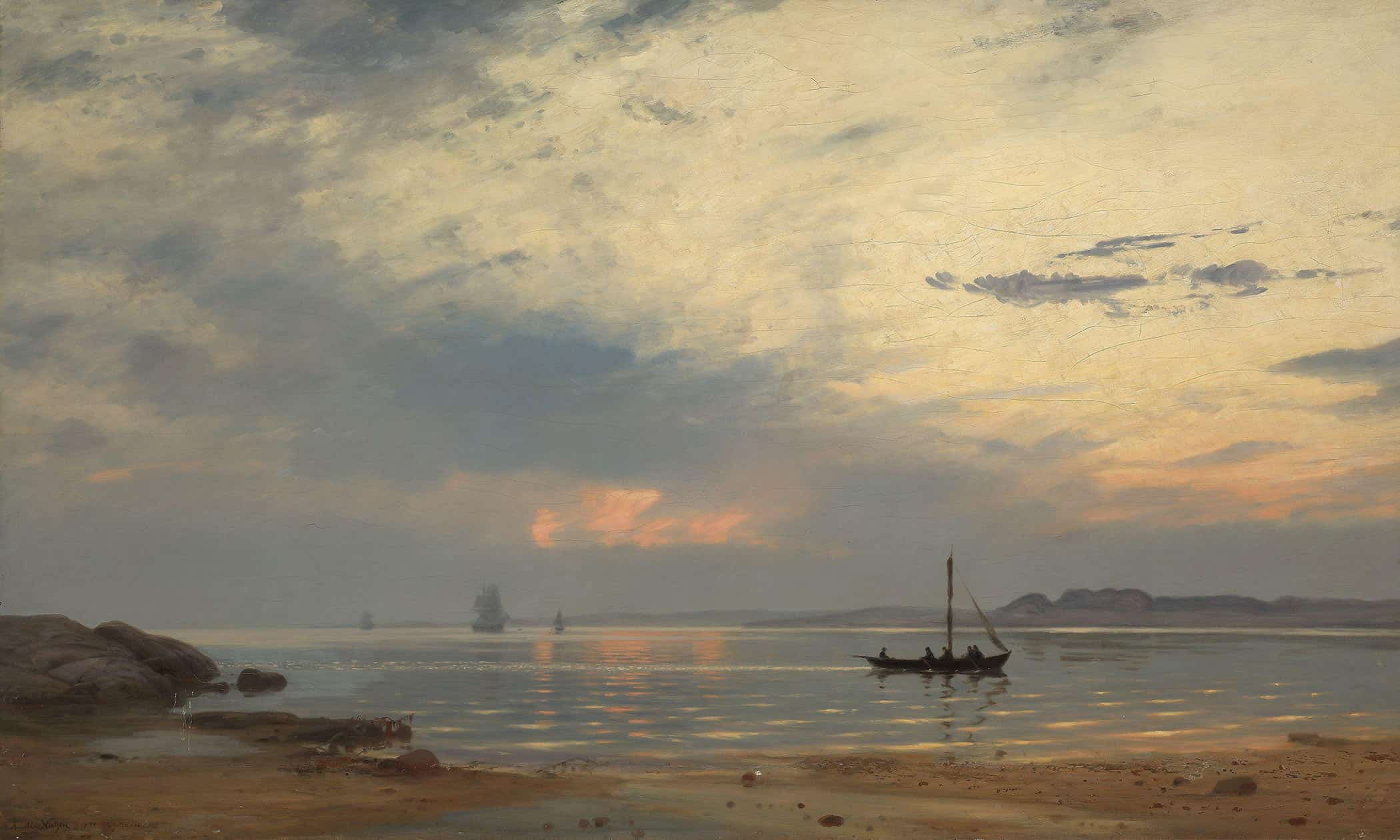Evening At Hvaler By Amaldus Nielsen