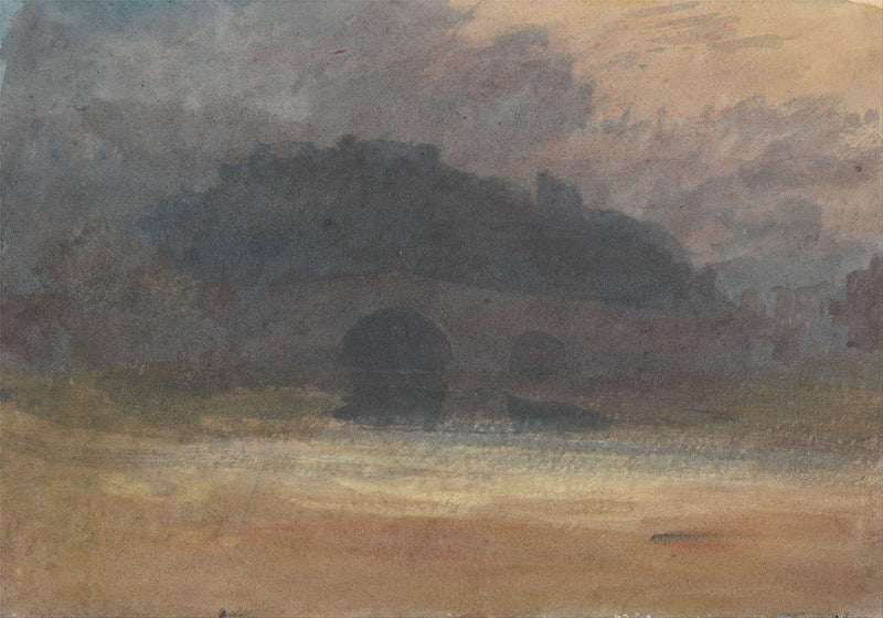 Evening Landscape With Castle And Bridge In Yorkshire Between And by Joseph Mallord William Turner