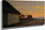 Evening Lanscape With A House And Garden By The Sea Ellekilde by Carl Bloch