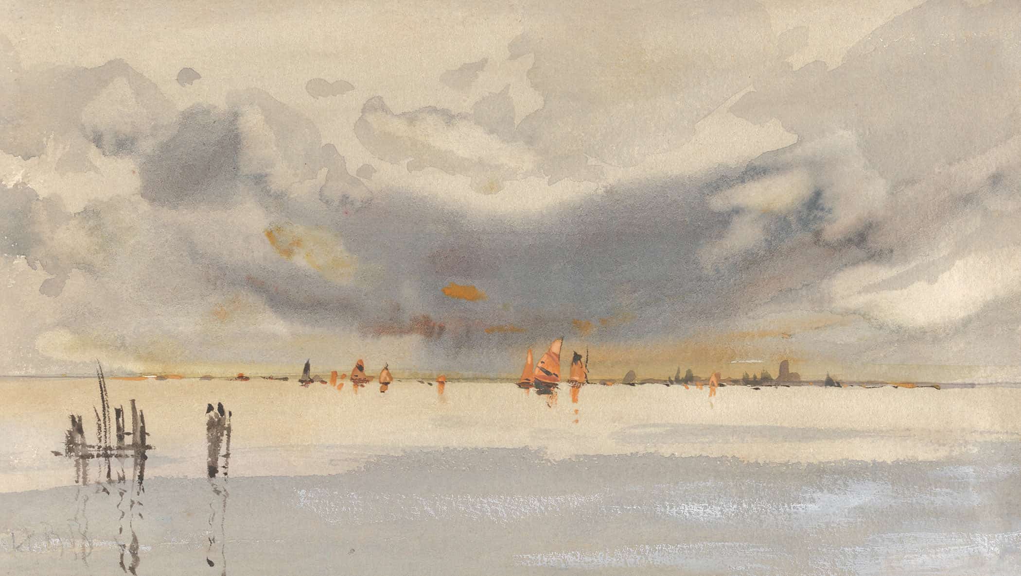 Evening On The Lagoon Venice by Hercules Brabazon Brabazon