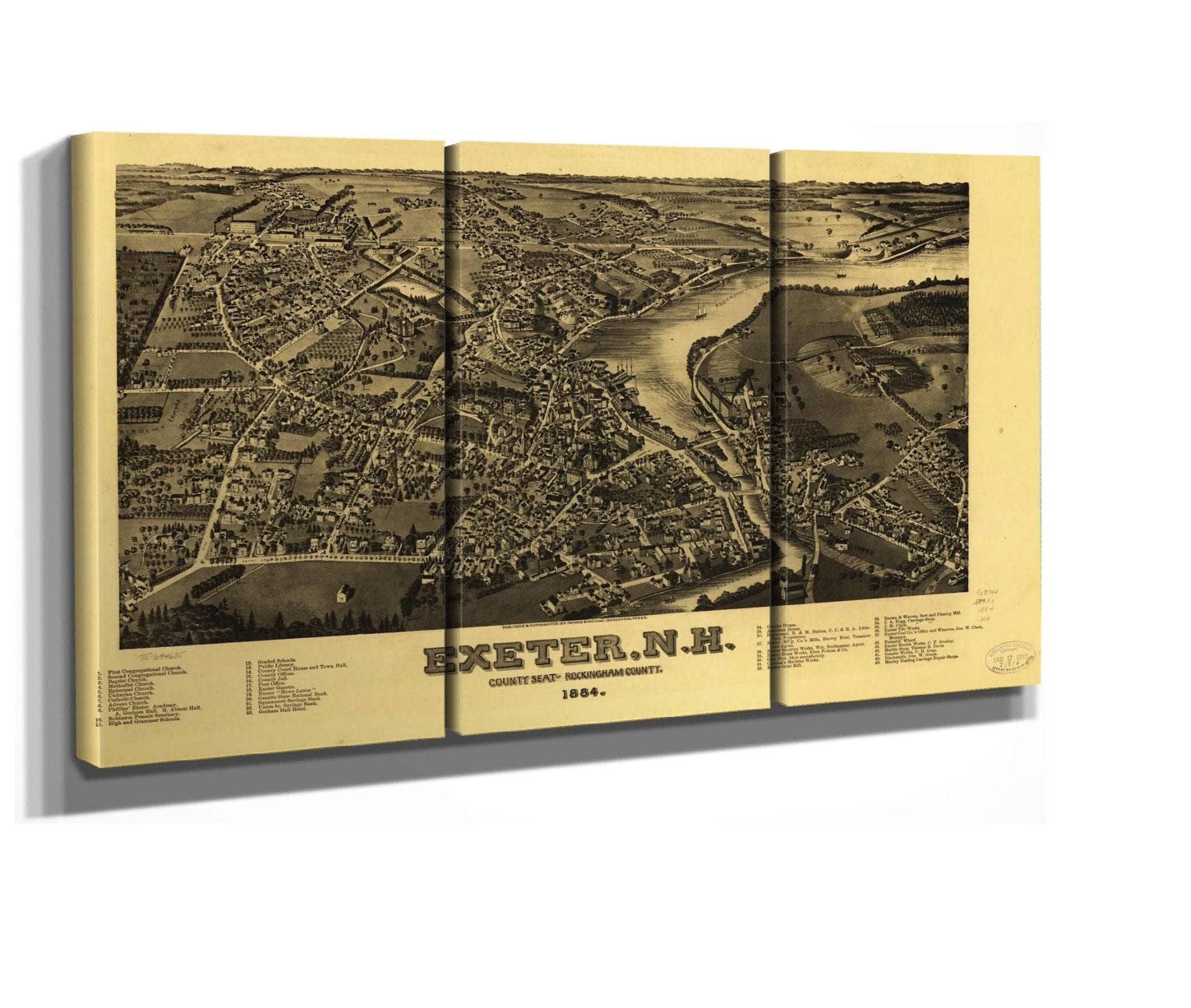Exeter Nh County Seat Of Rockingham County 1884  State Of New Hampshire