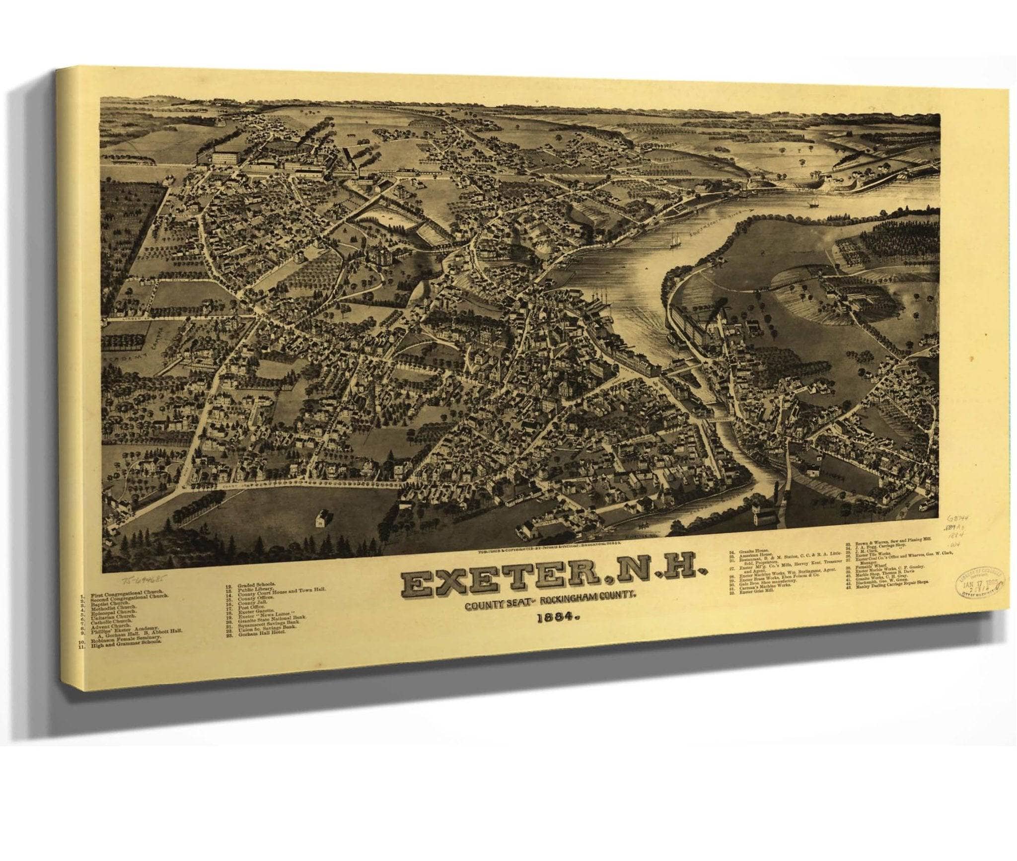 Exeter Nh County Seat Of Rockingham County 1884  State Of New Hampshire