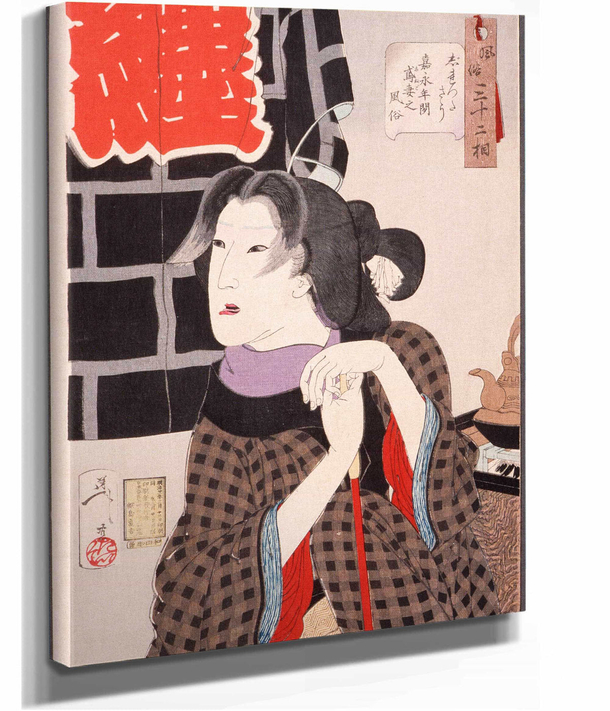 Expectant The Wife Of A Fireman In The Kaei Period  by Tsukioka Yoshitoshi