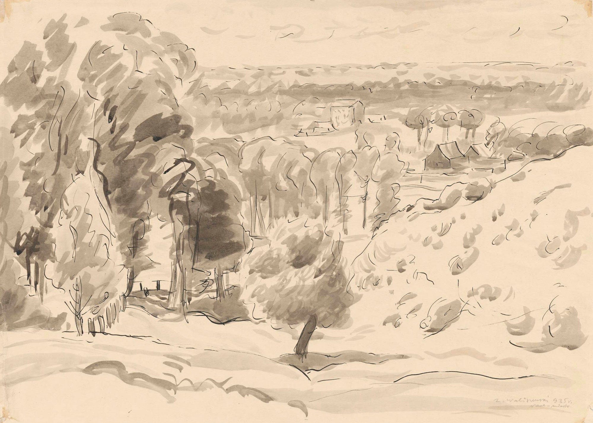 Extensive Landscape Nowe Miasto by Zygmunt Waliszewski