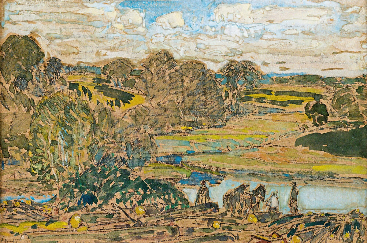 Extensive Landscape With River by Childe Hassam