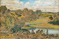 Extensive Landscape With River by Childe Hassam