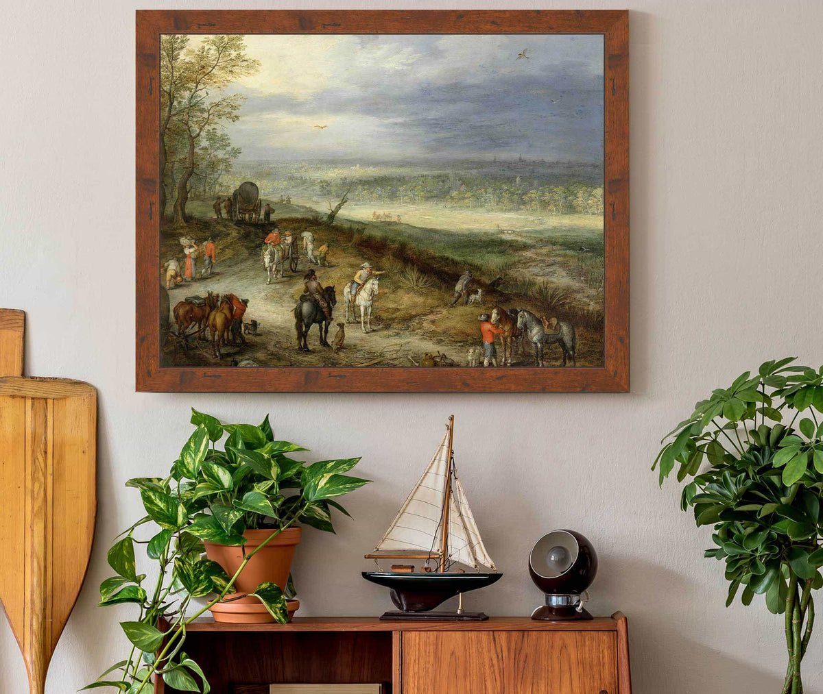 Extensive Landscape With Travellers On A Country Road  by Jan Brueghel The Elder