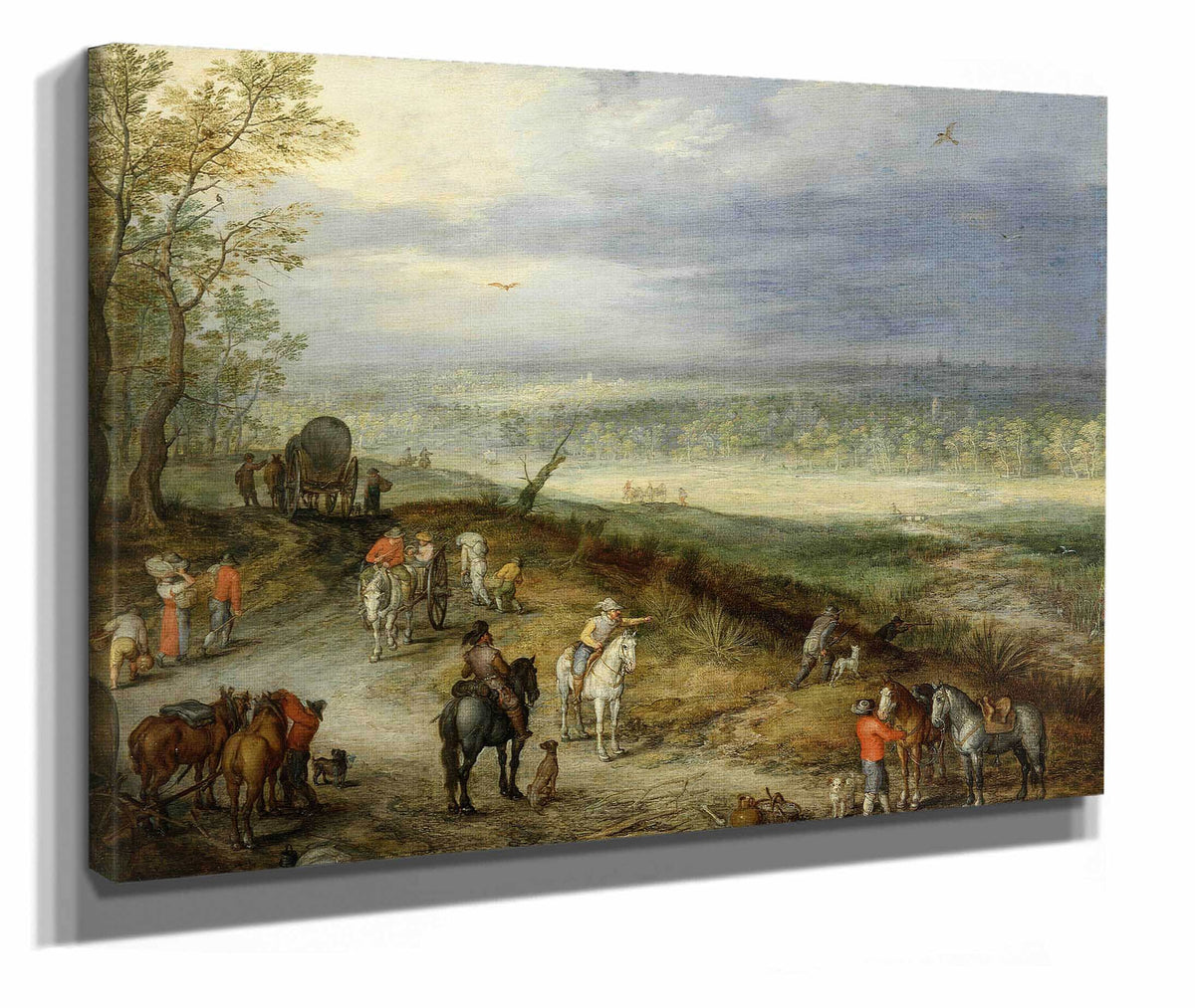 Extensive Landscape With Travellers On A Country Road  by Jan Brueghel The Elder