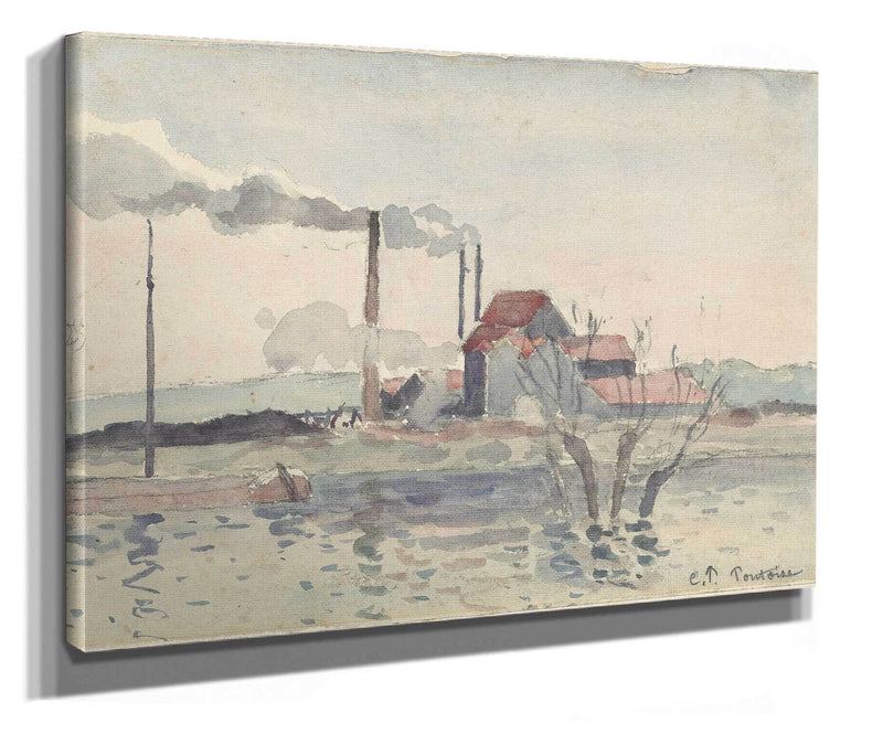 Factory On The Oise At Pontoise by Camille Pissarro
