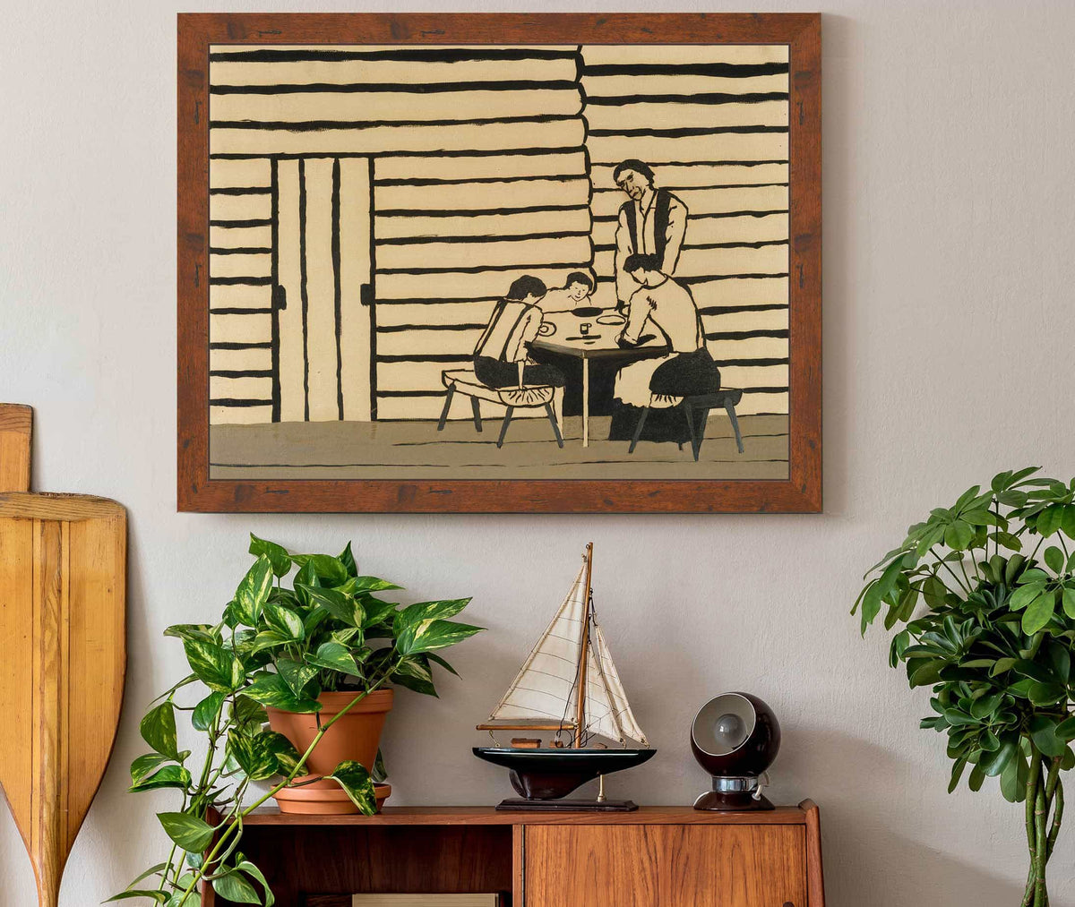 Family Supper Saying Grace by Horace Pippin