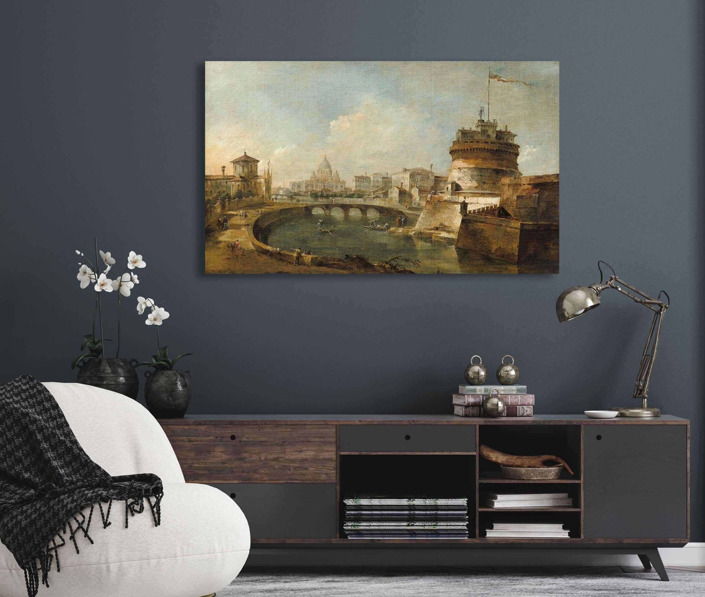 Fanciful View Of The Castel Santangelorome by Francesco Guardi