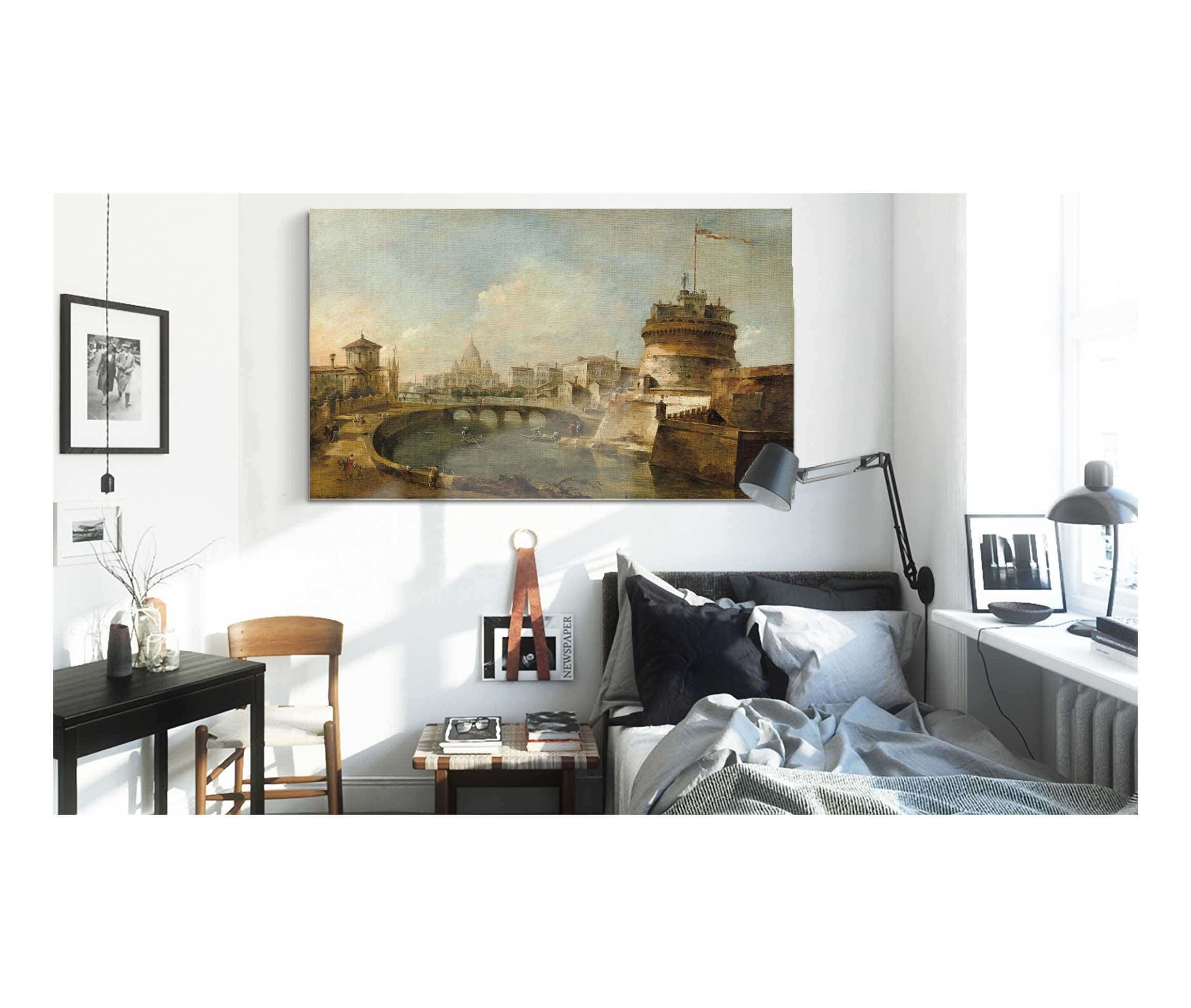 Fanciful View Of The Castel Santangelorome by Francesco Guardi