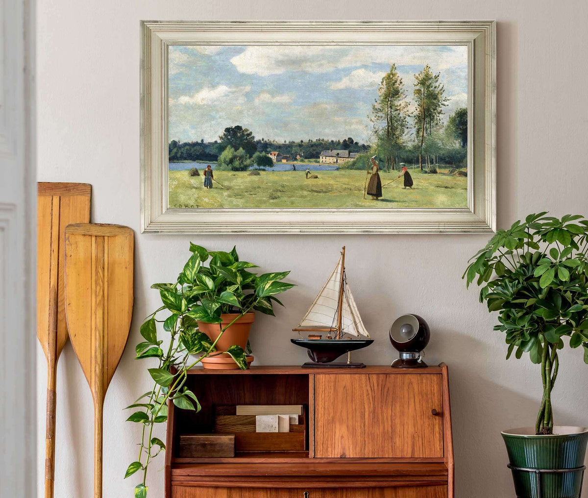 Faneuses A Ville Davray by Jean Baptiste Camille Corot